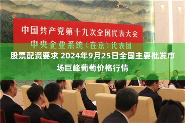 股票配资要求 2024年9月25日全国主要批发市场巨峰葡萄价格行情