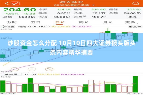 炒股资金怎么分配 10月10日四大证券报头版头条内容精华摘要