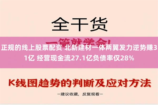 正规的线上股票配资 北新建材一体两翼发力逆势赚31亿 经营现金流27.1亿负债率仅28%