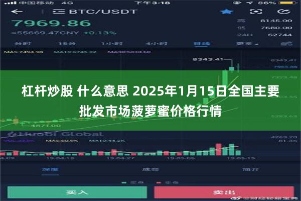 杠杆炒股 什么意思 2025年1月15日全国主要批发市场菠萝蜜价格行情